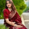 নিউ টেনসিল জরি জামদানি রয়্যাল মেরুন+গোল্ডেন