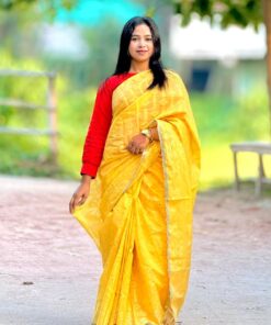 নিউ টেনশন জুরি জামদানি হলুদ কালার