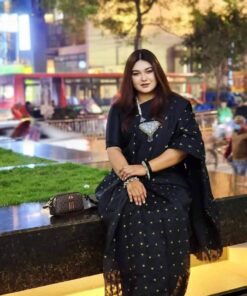 নাক ফুল জামদানী ব্লাক