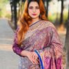 তানাবানা ব্লাউজ পিসসহ ব্লু+গোল্ডেন
